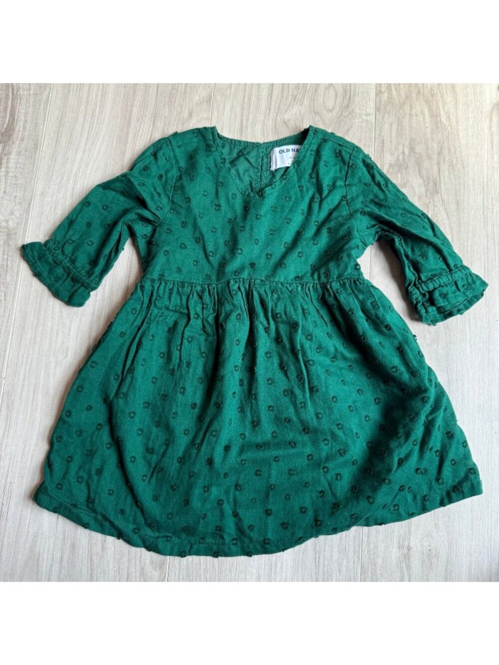 Old Navy Swiss Dot Green Dress holiday Christmas
